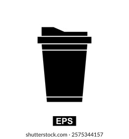 The icon of Paper cup. Simple flat icon illustration of Paper cup. Paper cup Icon Vector illustration logo template for many purpose.