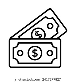 An icon of paper currency in modern style, well designed vector of banknotes