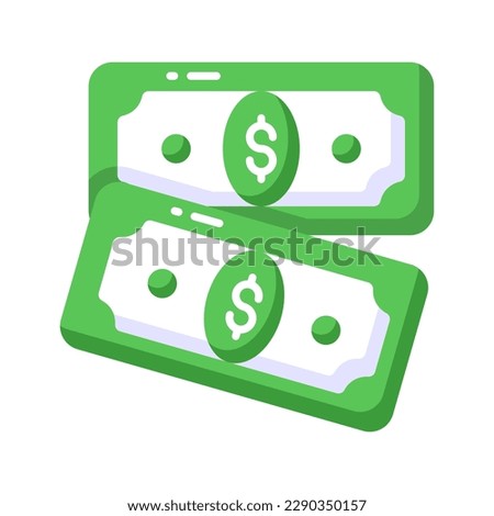 An icon of paper currency in modern style, well designed vector of banknotes