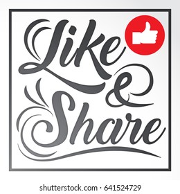 The Icon Paper Cut Style Like & Share Created vector art image illustration