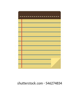Icon paper notepad or pad line in the flat style. Blank notebook for to-do lists, notes and plans. Office and business equipment. 