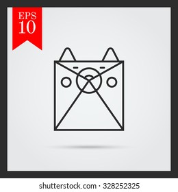 Icon of paper package in form of origami dog 