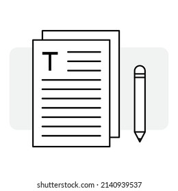 Icon with paper pen. Document concept. New message concept. Vector illustration. stock image. 