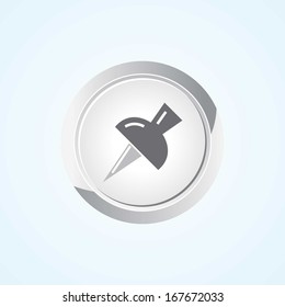 Icon of Paper Pin on Button. Eps-10.