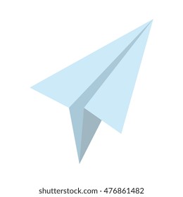 icon paper plane design isolated