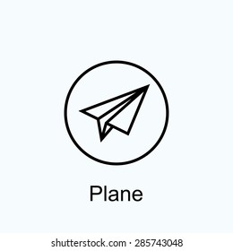 icon of paper plane in round frame