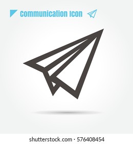 icon paper plane start up Website desigm progress dramatically increase vector on white background