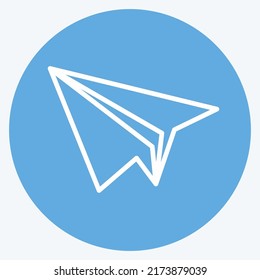 Icon Paper Plane. suitable for Web Interface symbol. blue eyes style. simple design editable. design template vector. simple symbol illustration