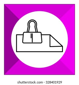 Icon of paper sheets with binder clip