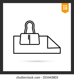 Icon of paper sheets with binder clip