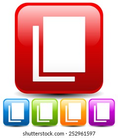 Icon with Paper sheets, pair of papers, stacked papers symbol