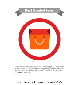 Icon of paper shopping bag
