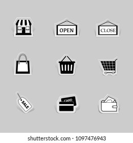 Icon paper style on white background.vector illustration.