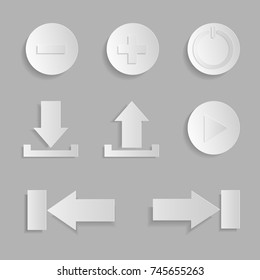 Icon paper style on white background.vector illustration.