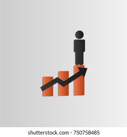 Icon paper style on white background.vector illustration.