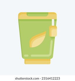 Icon Papercup. related to Tea symbol. flat style. simple design editable. simple illustration. green tea