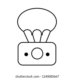 Icon parachute camera, White Background
