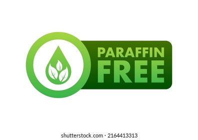 Icon with paraffin free. Paraffin free. Green logo