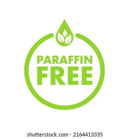 Icon with paraffin free. Paraffin free. Green logo