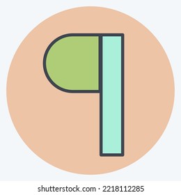 Icon Paragraph. related to Graphic Design Tools symbol. color mate style. simple design editable. simple illustration. simple vector icons