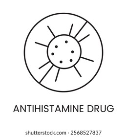 An icon of a parasite or bacteria in vector, representing antihistamine or anti parasitic drugs, with an editable stroke