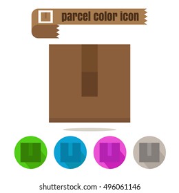icon parcel colorful design vector on white background