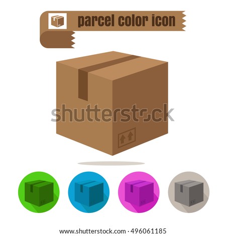 icon parcel colorful design vector on white background