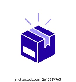 Icono de un paquete, aislado contra un fondo limpio.