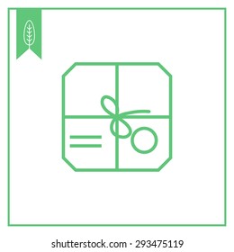Icon of parcel with rope, address and seal