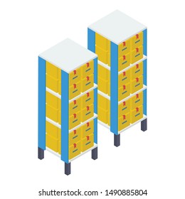 Icon of parcel shelf isometric design.