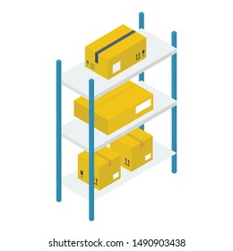 Icon of parcel shelf isometric design.