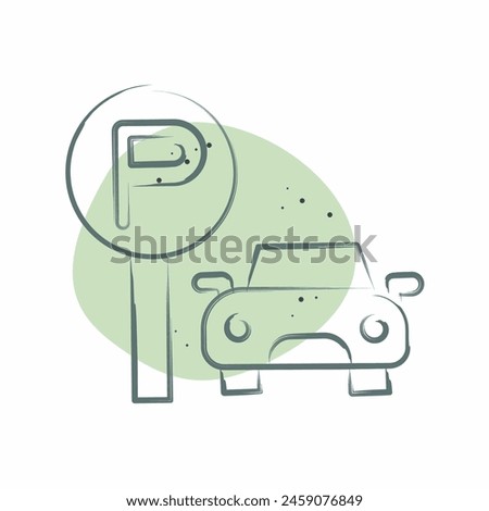 Icon Parking Area. related to Smart City symbol. Color Spot Style. simple design illustration