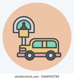 Icon Parking Meter. related to City symbol. color mate style. simple design illustration