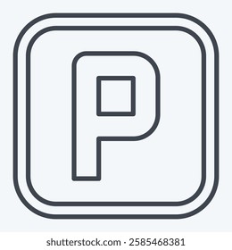 Icon Parking. related to Public symbol. line style. design editable