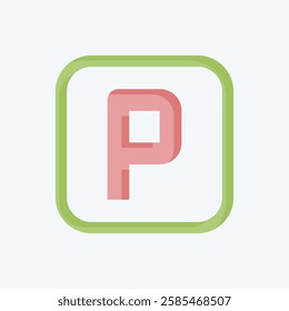 Icon Parking. related to Public symbol. flat style. design editable