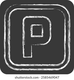 Icon Parking. related to Public symbol. chalk Style. design editable