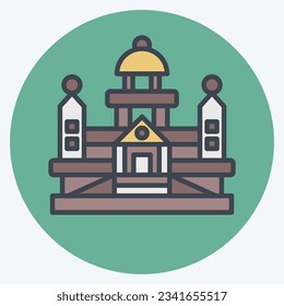 Icon Parliament. related to Argentina symbol. color mate style. simple design editable. simple illustration