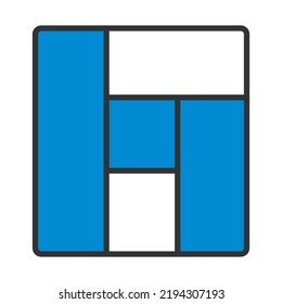 Icon Of Parquet Plank Pattern. Editable Bold Outline With Color Fill Design. Vector Illustration.