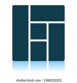 Icon Of Parquet Plank Pattern. Shadow Reflection Design. Vector Illustration.