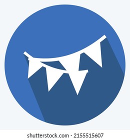 Icon Party Decoration. suitable for party symbol. long shadow style. simple design editable. design template vector. simple symbol illustration
