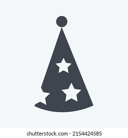 Icon Party Hat II. suitable for party symbol. glyph style. simple design editable. design template vector. simple symbol illustration