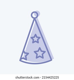 Icon Party Hat II. suitable for party symbol. two tone style. simple design editable. design template vector. simple symbol illustration