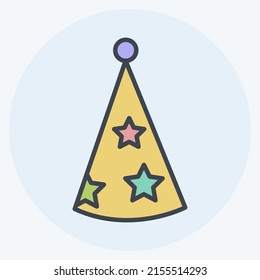 Icon Party Hat II. suitable for party symbol. color mate style. simple design editable. design template vector. simple symbol illustration