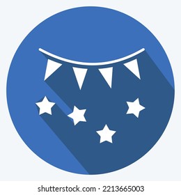 Fiesta de iconos. adecuado para el símbolo de verano. estilo de sombra larga. diseño simple editable. vector de plantilla de diseño. ilustración simple