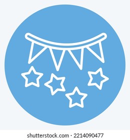 Icon Party. suitable for Summer symbol. blue eyes style. simple design editable. design template vector. simple illustration