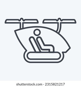 Icon Passanger Drone. related to Drone symbol. line style. simple design editable. simple illustration