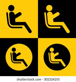 Icon of Passenger. Man at airplane for web & mobile. Eps-10.
