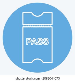 Icon Passes - Blue Eyes Style - Simple illustration,Editable stroke,Design template vector, Good for prints, posters, advertisements, announcements, info graphics, etc.