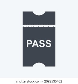 Icon Passes - Glyph Style - Simple illustration,Editable stroke,Design template vector, Good for prints, posters, advertisements, announcements, info graphics, etc.