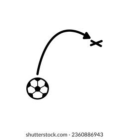 icon of passing the football to the target on a white background